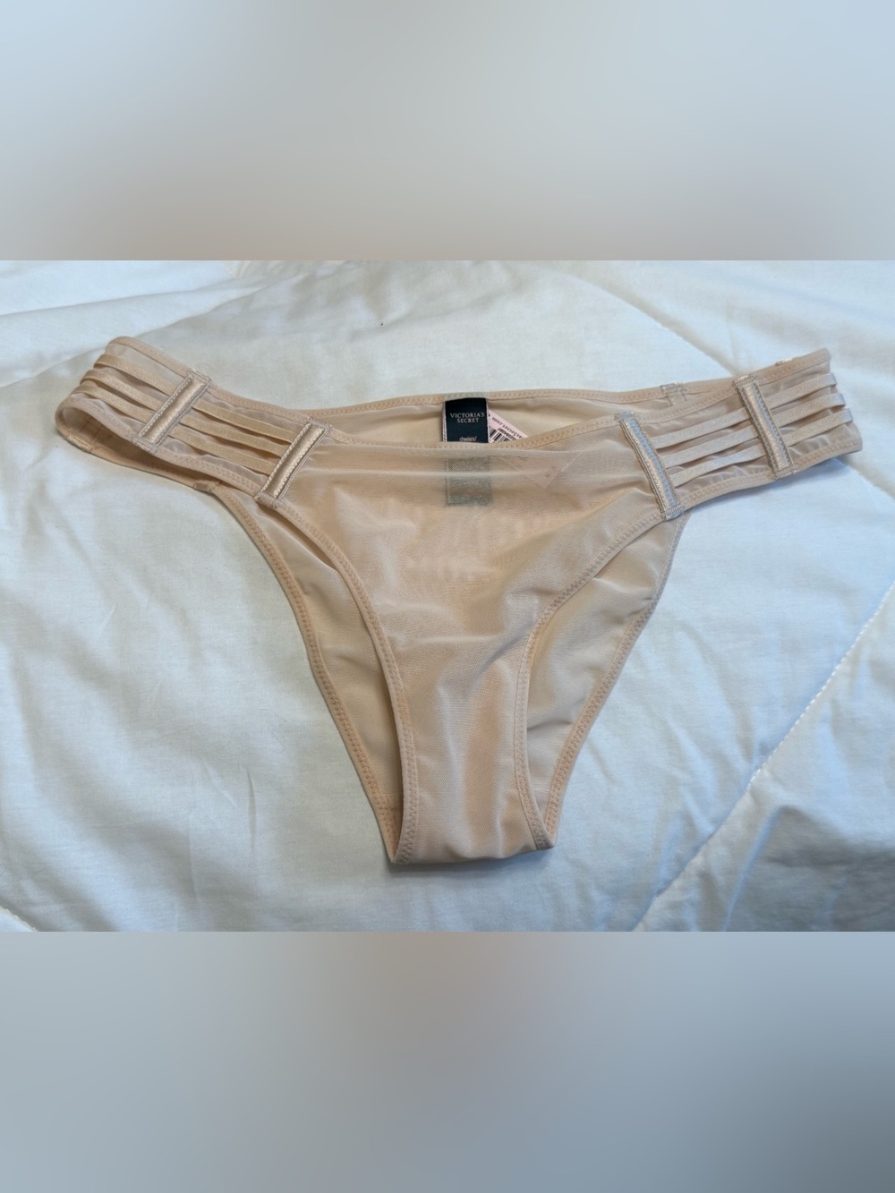 Victoria's Secret Nude Sheer Tanga Cheekini Panty, NWT